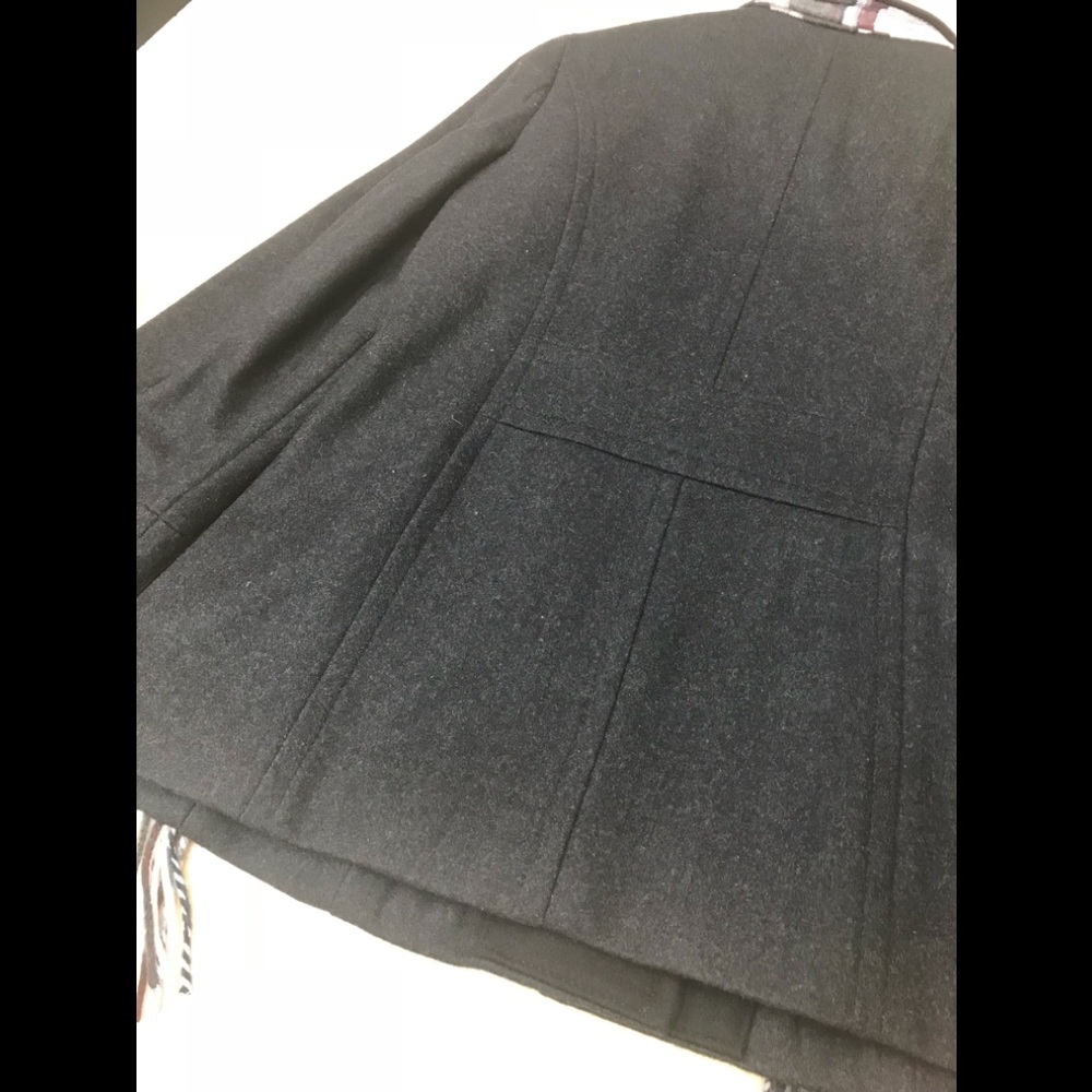 NWT,Nautica  wool blend pea coat charcoal/black - Picture 7 of 10